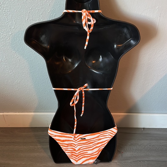 Zebra pop cheeky Bottom with string top swimsuit set. - Picture 3 of 15